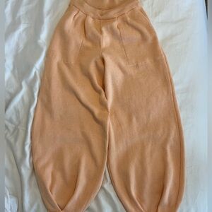 Free People coral pinky orange barrel linen pants